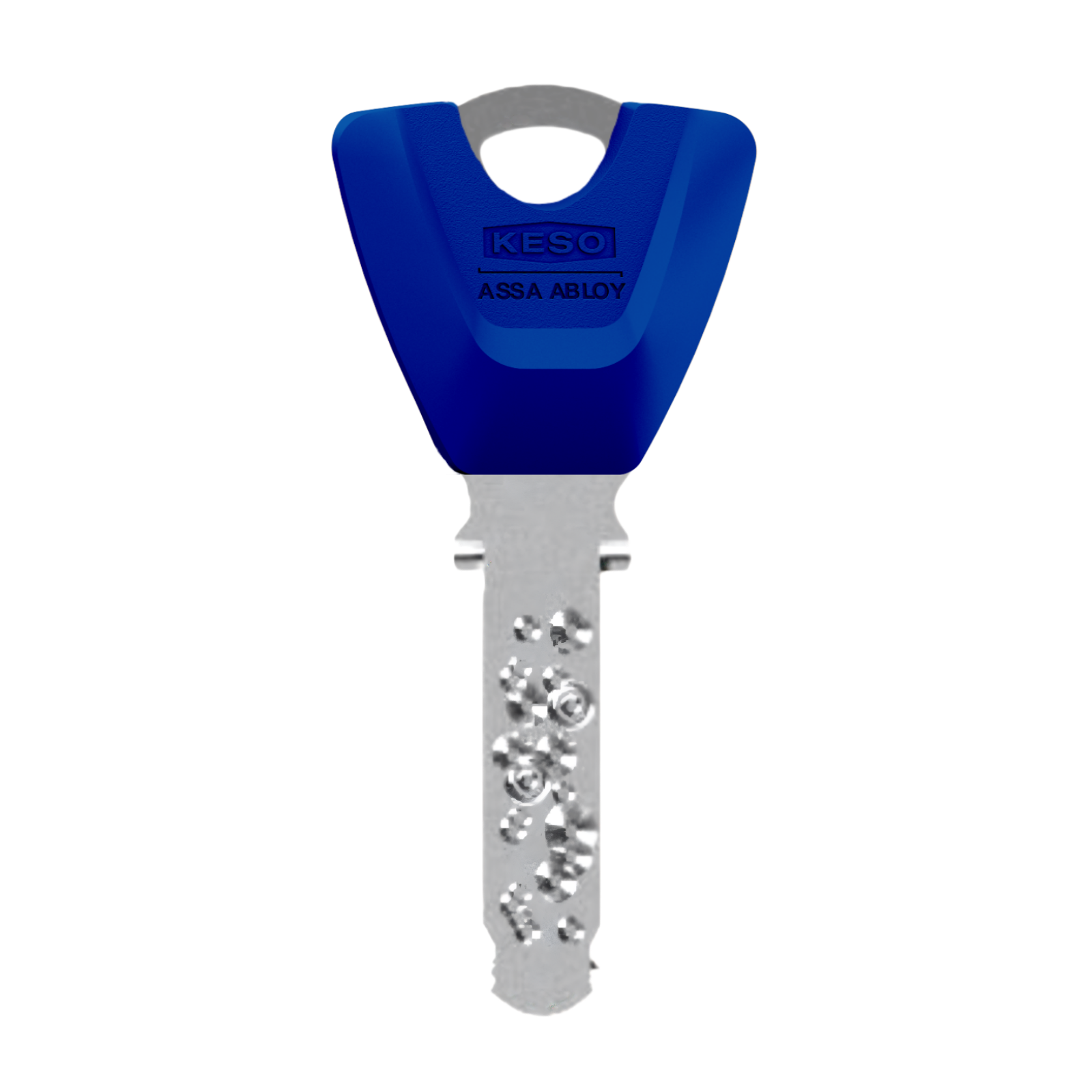 Trapez Ersatzschlüssel KESO 8000 Omega 2 80E01 mit Farbkappe ultramarin blau