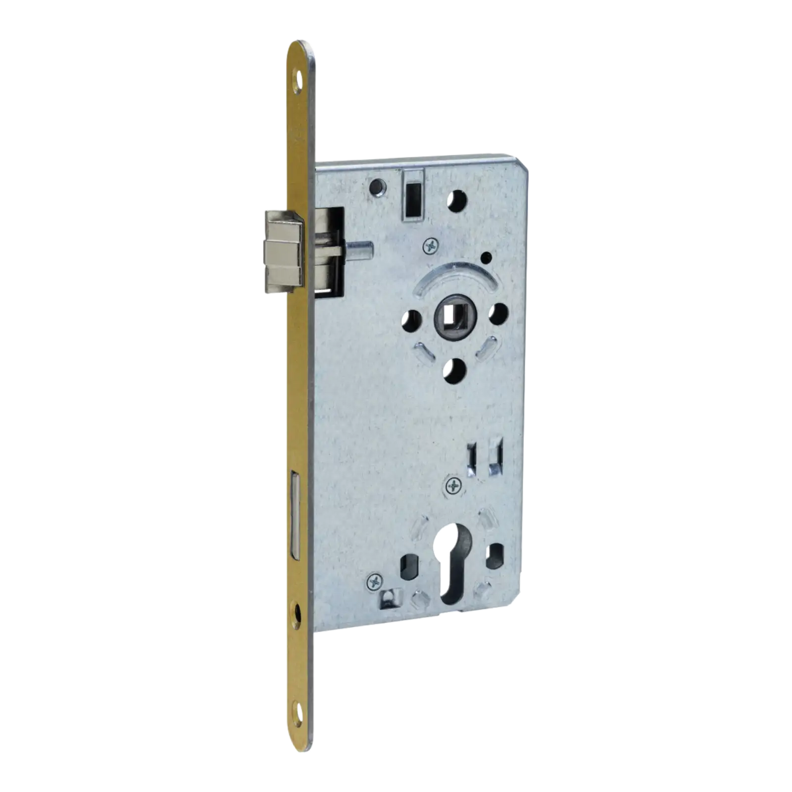 ABUS Einsteckschloss Haustüre ESHT PZ, runder Stulp gold - DIN links