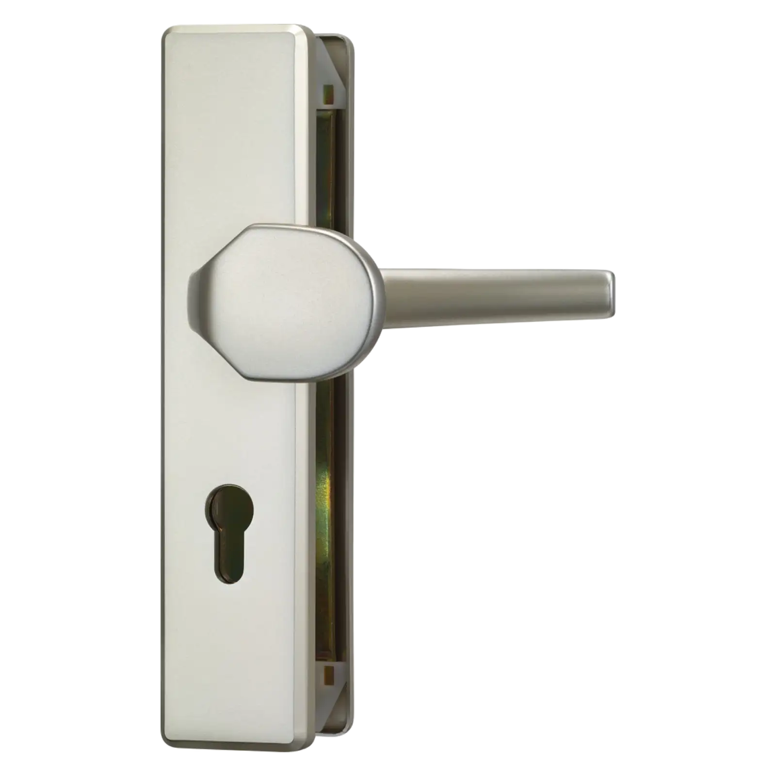 ABUS Tür-Schutzbeschlag KLT512, 72 mm, Knauf-Klinke, eckig - Neusilber