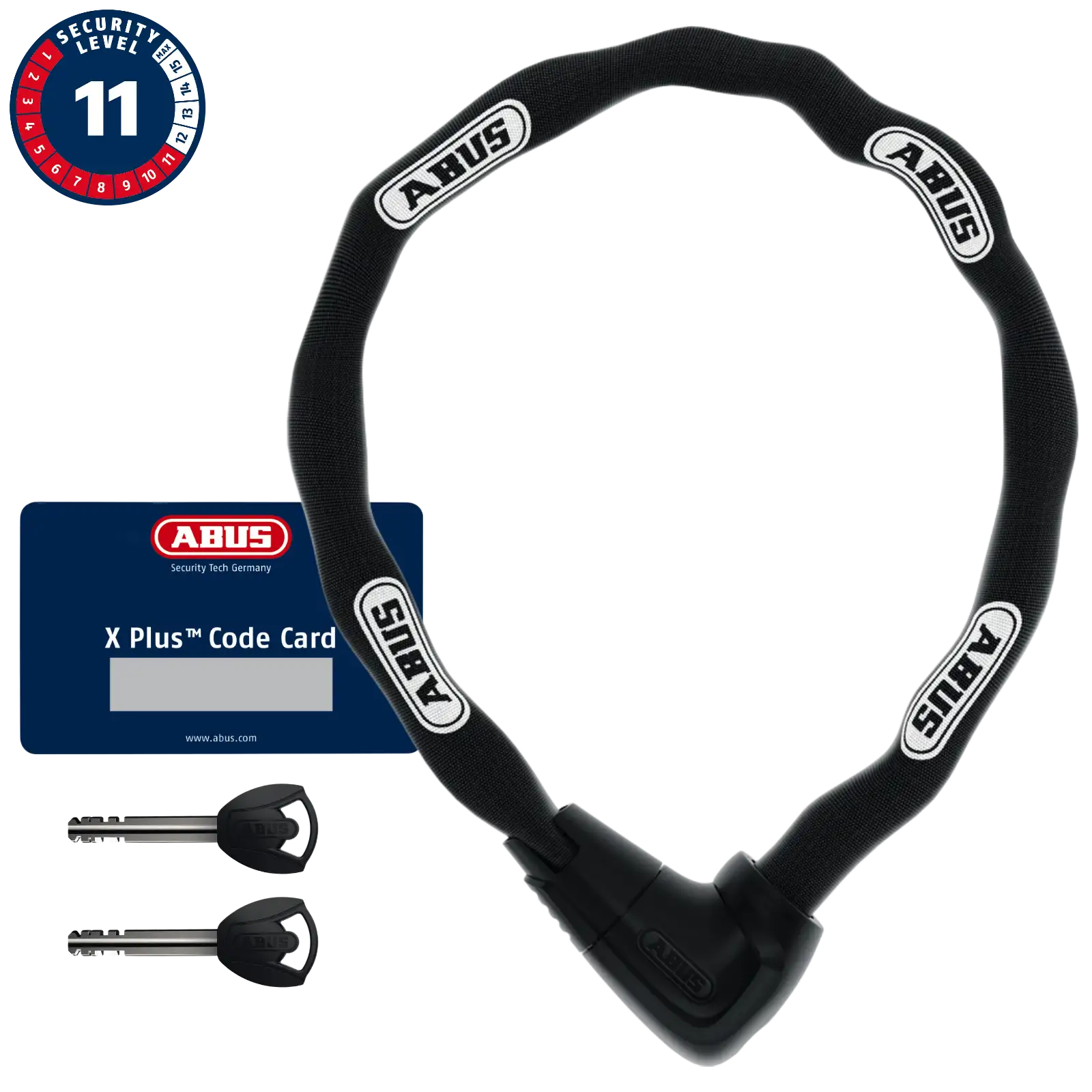 ABUS Kettenschloss Steel-O-Chain XPlus 9808K - 85-170 cm