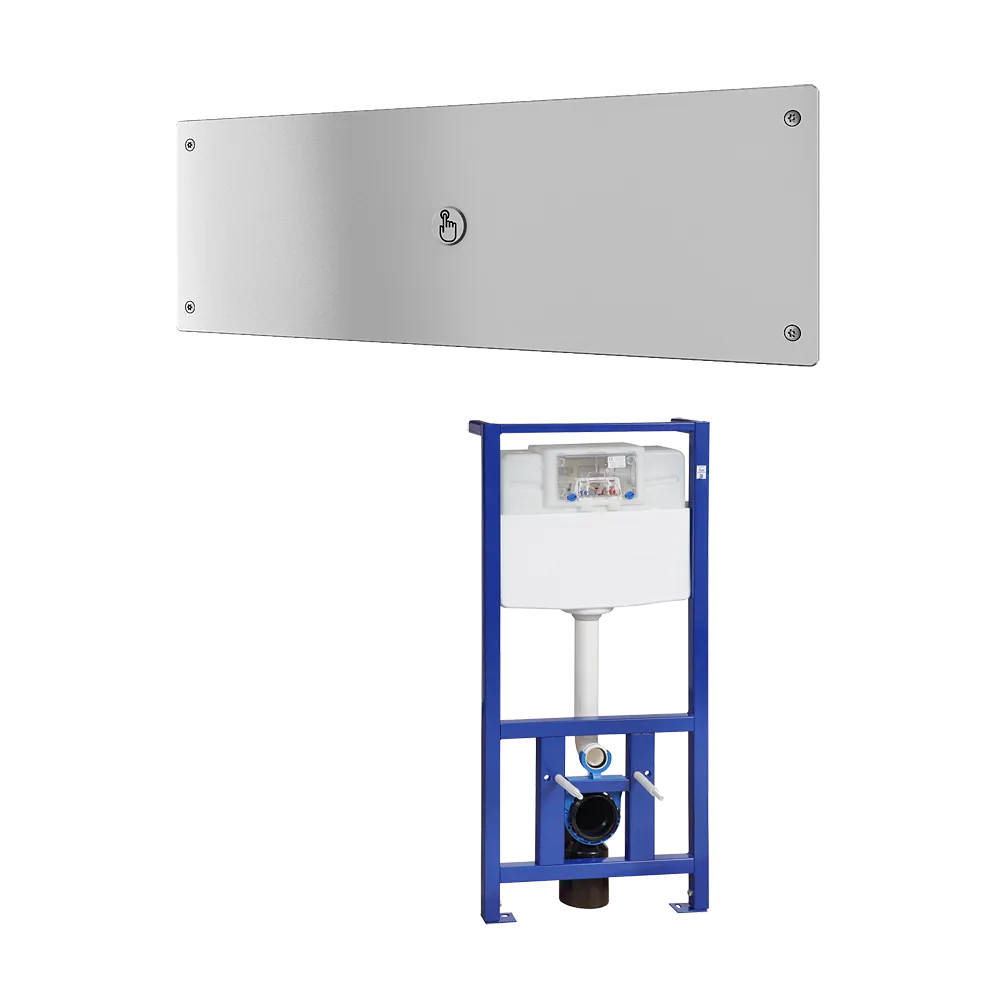 WC Vorwandelement mit Drückerplatte und Spülkasten SLW02PA, vandalensicher, 1-Mengen-Spültechnik