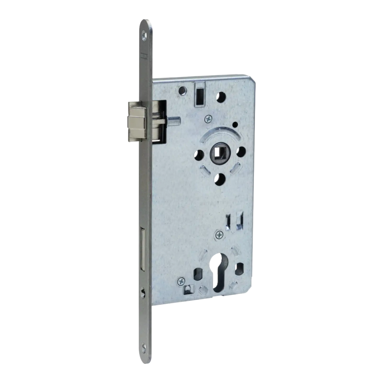 ABUS Einsteckschlösser Haustüren ESHT PZ, runder Stulp silber - DIN links