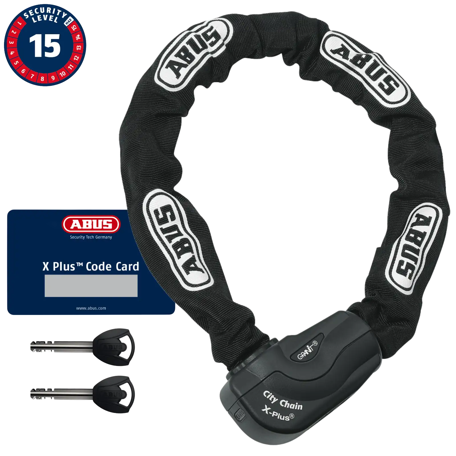 ABUS Kettenschloss Granit CityChain XPlus 1060 - 85 cm