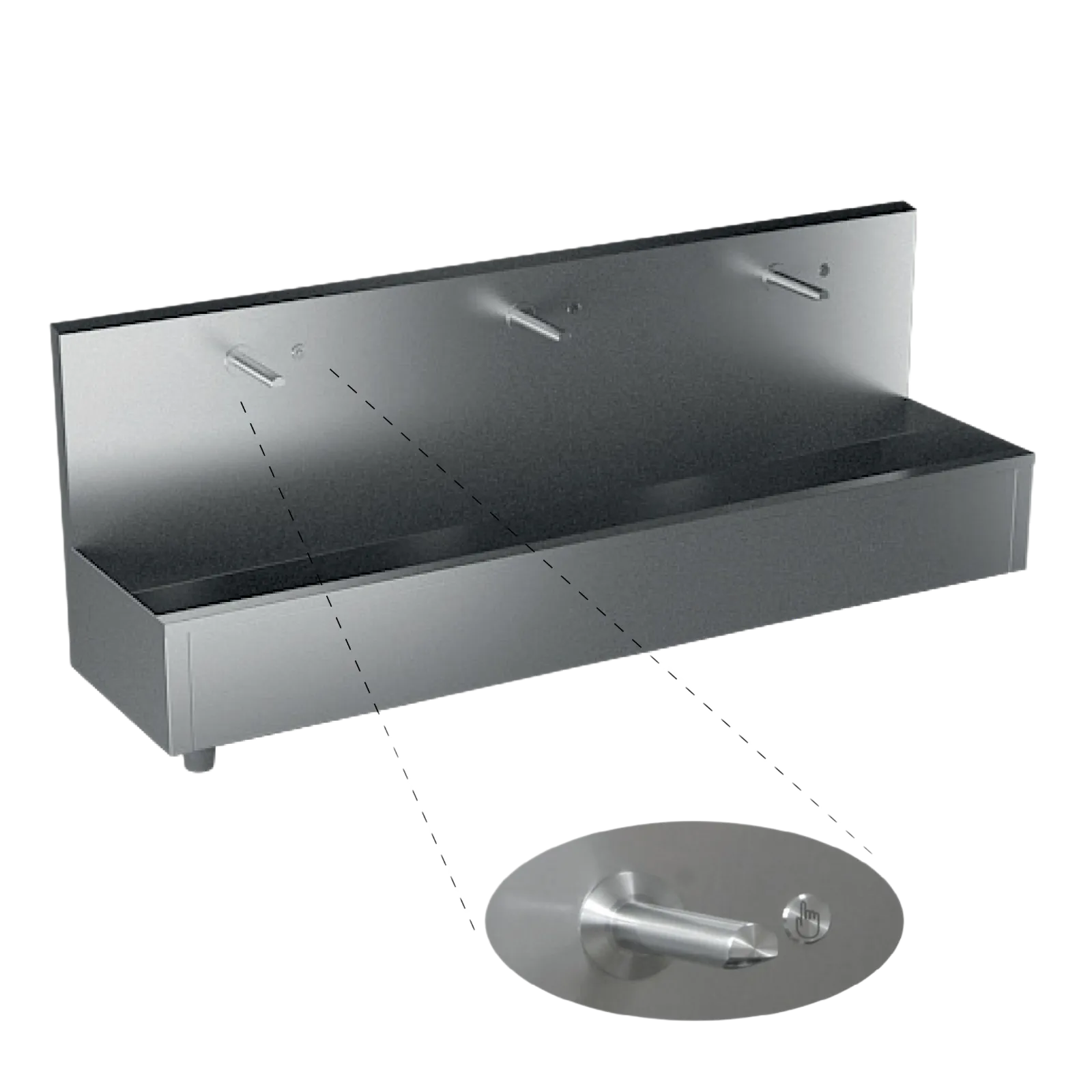 Piezo-Elektronik Waschrinne Edelstahl SLUN80-83P