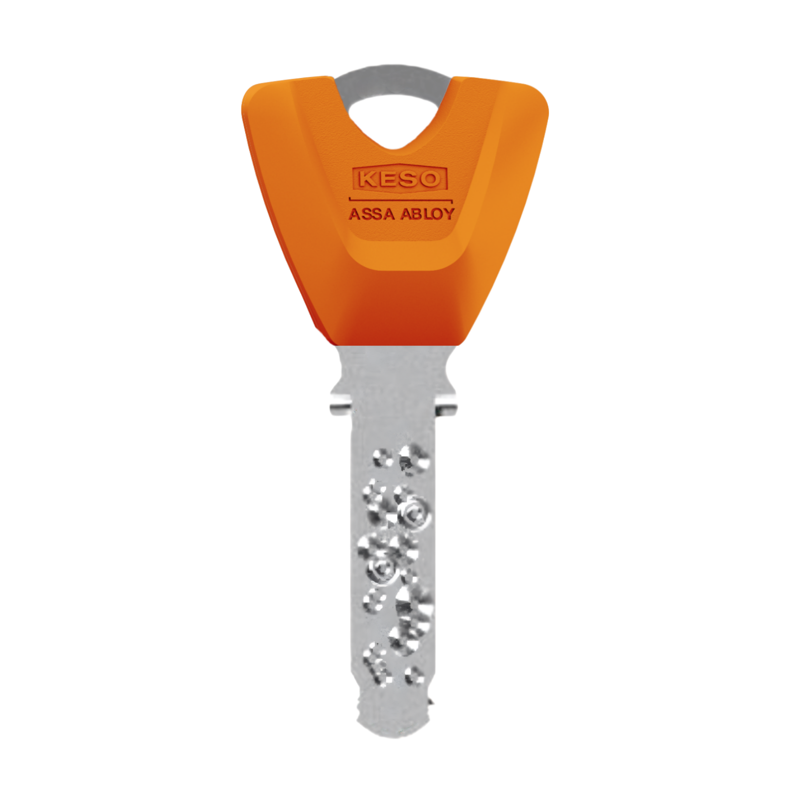 KESO 8000 Omega² Trapezschlüssel 80.E01 mit Farbkappe fluo orange KESO 8000 Omega² Trapezschlüssel 80.E01 mit Farbkappe fluo orange