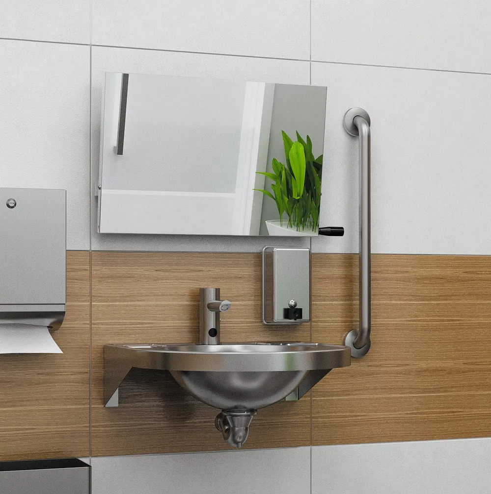 Edelstahl Haltegriff universal - Musterwaschraum