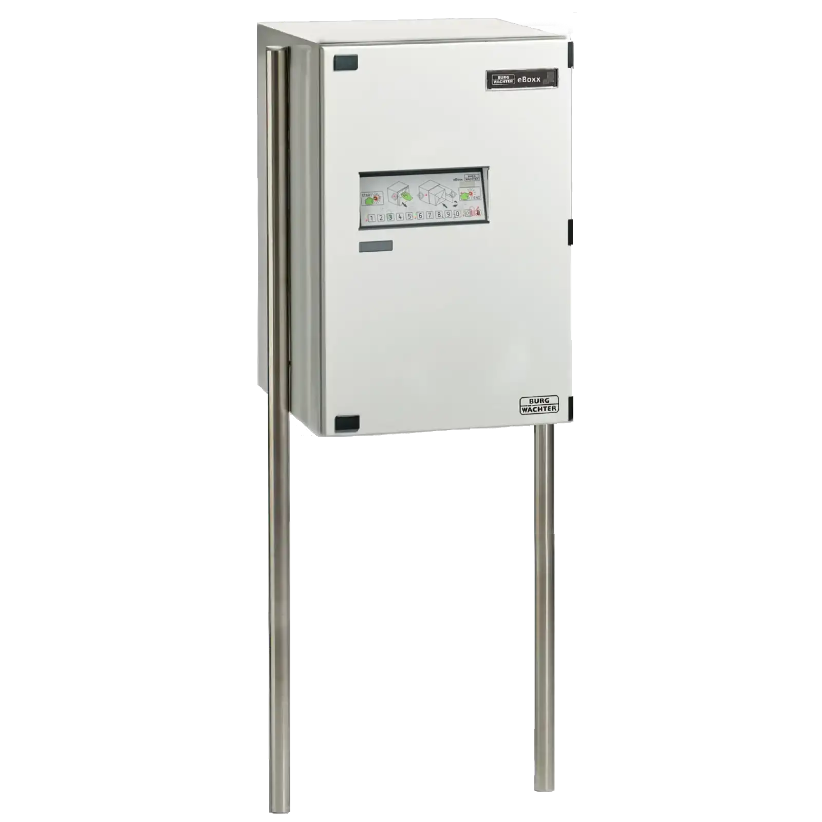 Burg Wächter Paketbox eBoxx Easy GV645W mit Edelstahl-Ständern - weiß