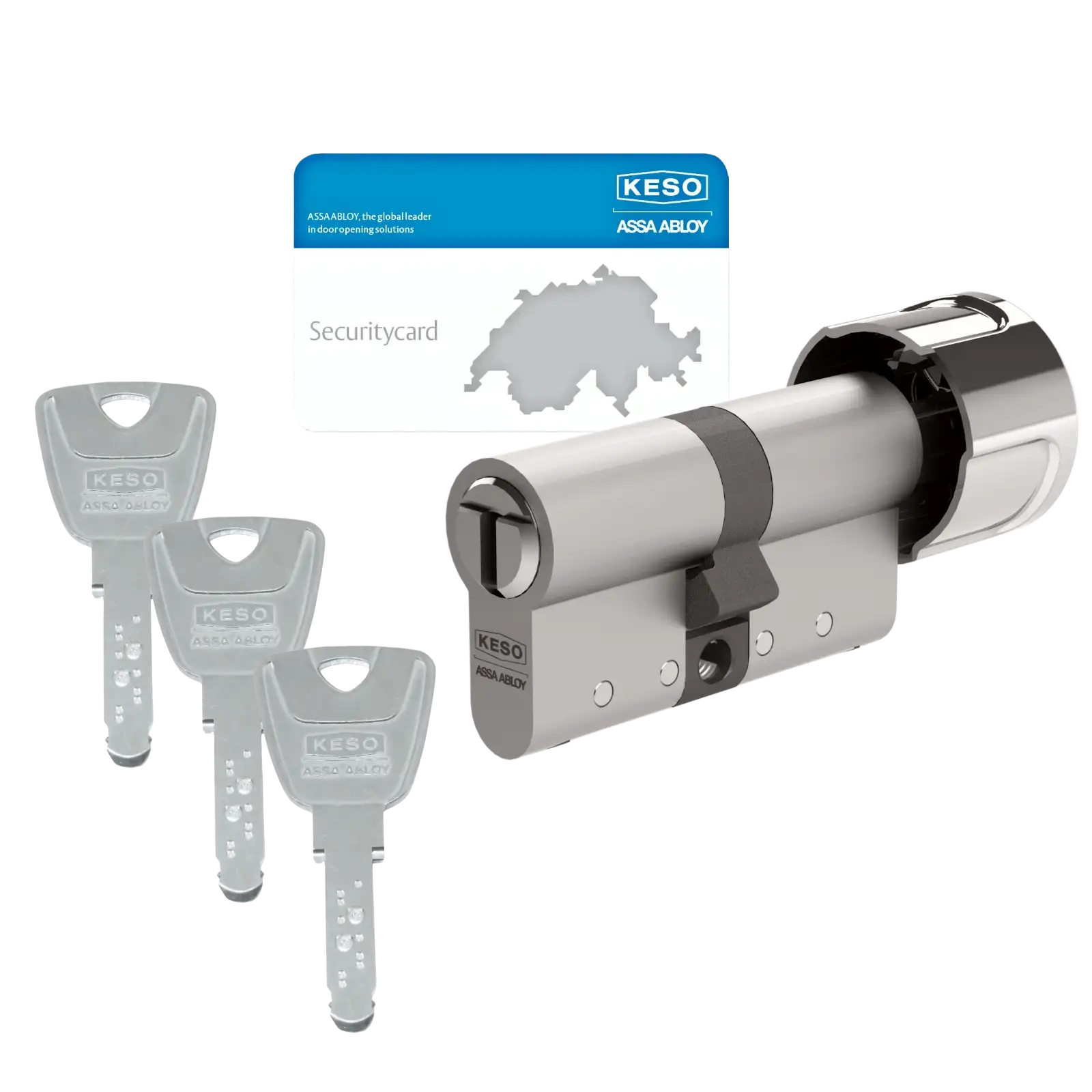 KESO 6000 FP2 Knaufzylinder mit Prioritätsfunktion und drei Langschlüsseln