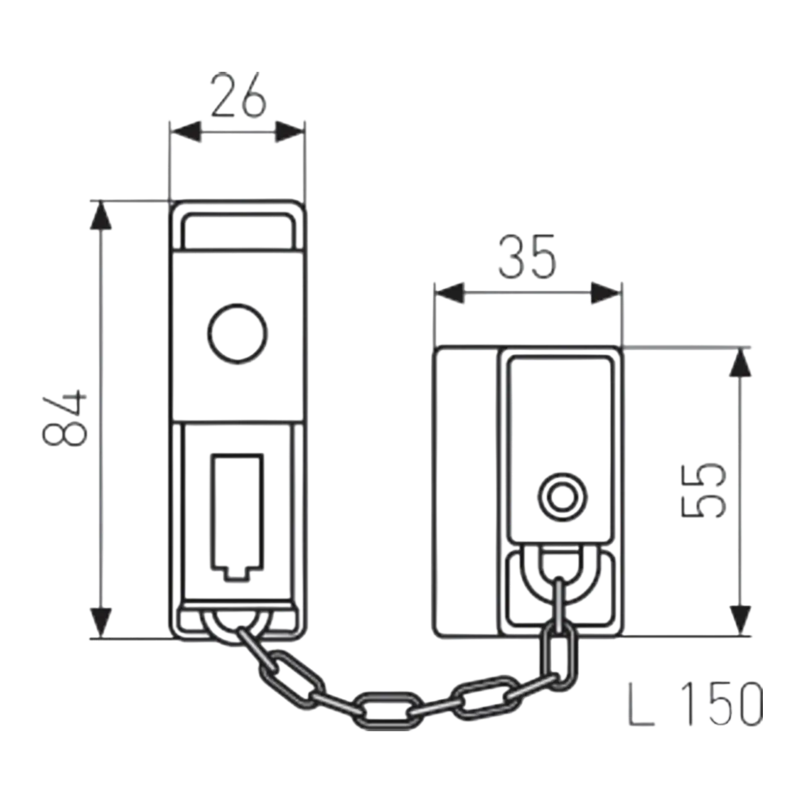 ABUS Türketten SK79 - technische Zeichnung