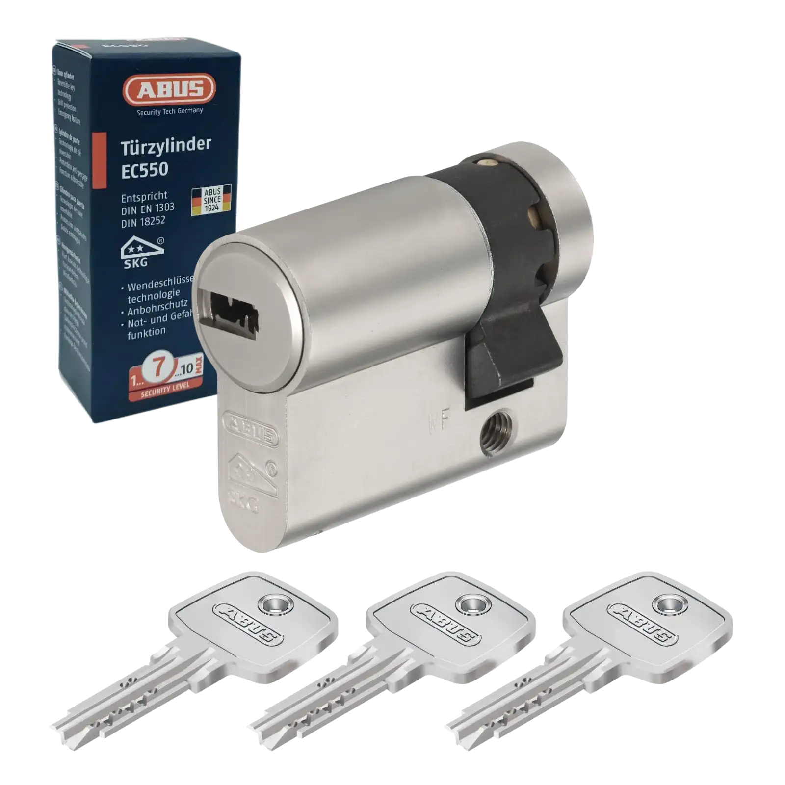 ABUS EC550 Halbzylinder 3 Wendeschlüsseln