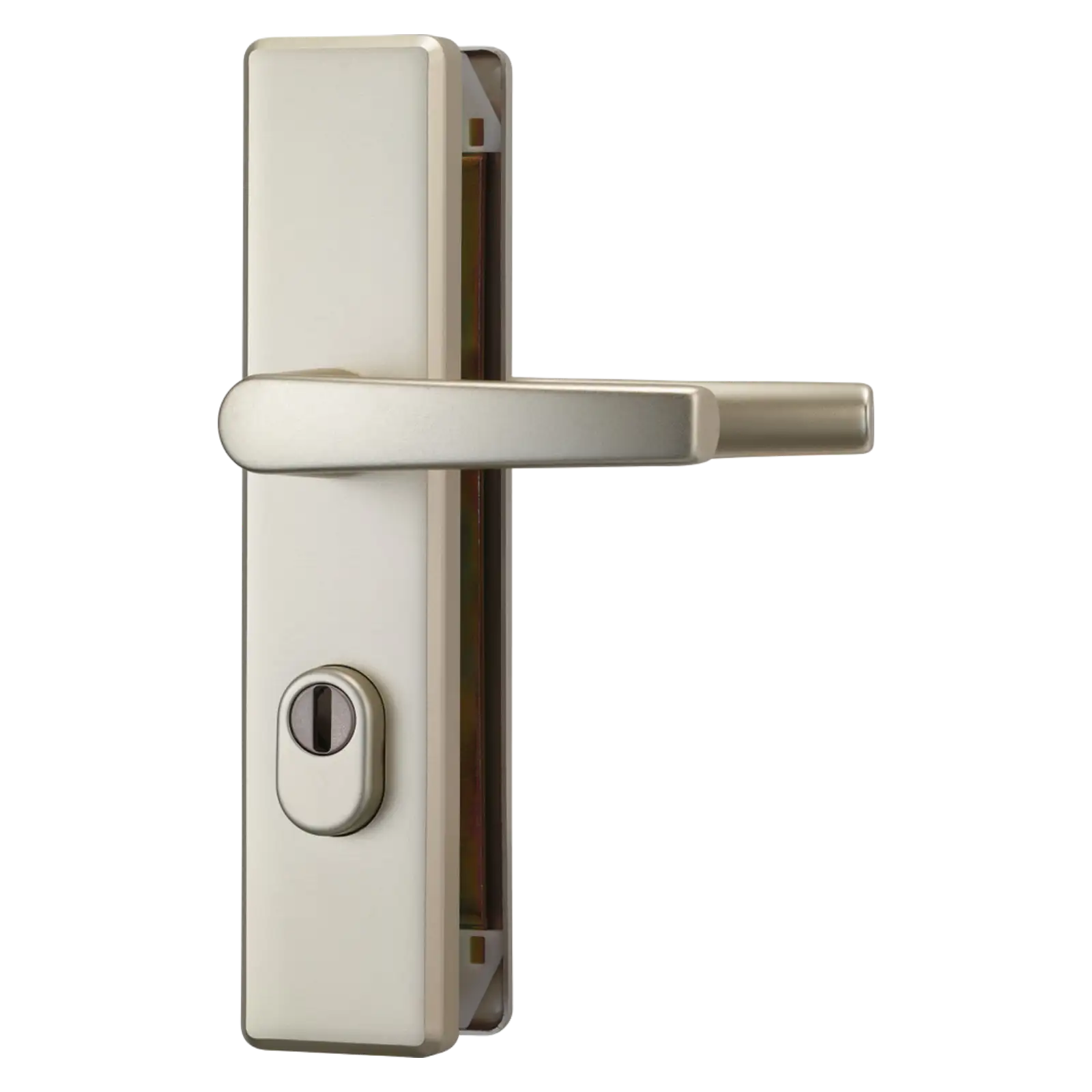 ABUS Haustür-Schutzbeschlag KLZS714 mit Zylinderschutz, 72 mm, Klinke/Klinke, eckig - Neusilber