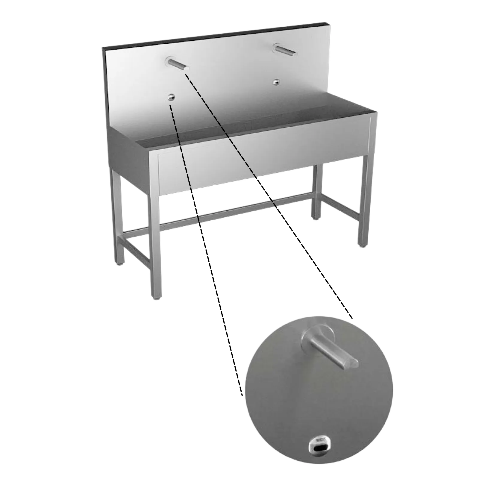 Infrarot-Sensor Edelstahl Waschrinne SLUN50E-53E