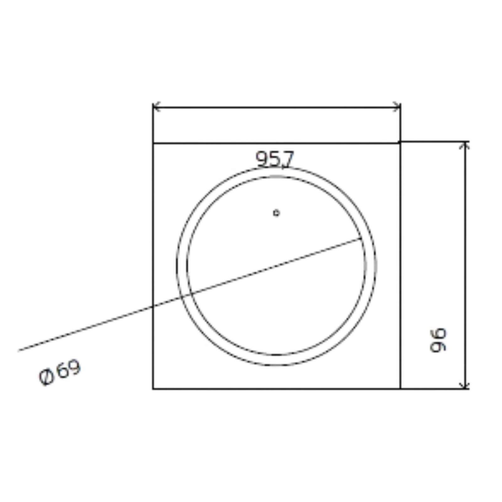 SimonsVoss MobileKey PinCode-Tastatur - technische Zeichnung