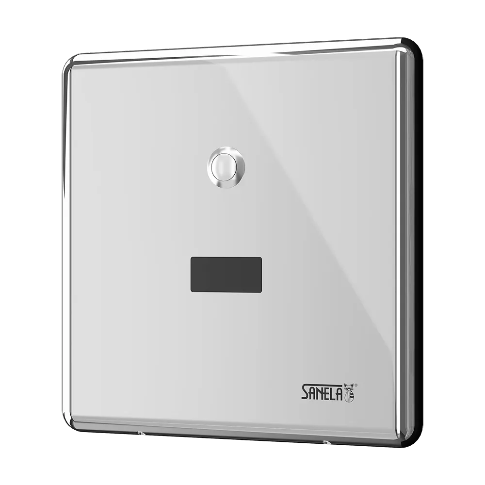 SANELA WC Drückerplatte poliert SLW01NK mit IR-Sensor, 2-Mengen-Spültechnik - Netzbetrieb