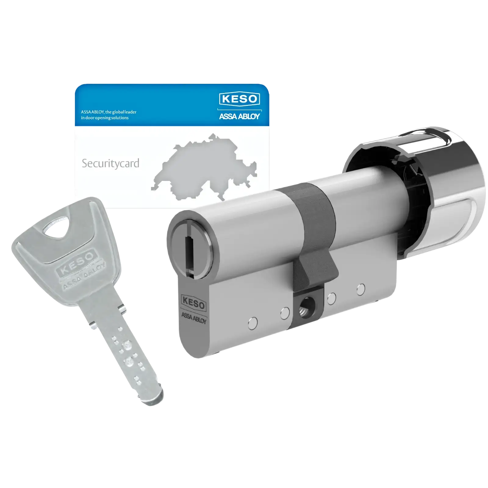 KESO 8000 Omega 2 Knaufzylinder Standard mit Not- und Gefahrenfunktion, Bohrschutz VdS A und Langschlüssel