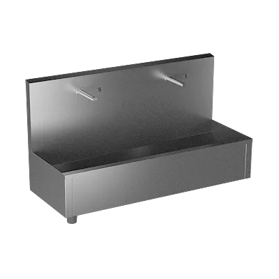 SANELA Edelstahl Waschrinne mit 2 Piezo-Armaturen SLUN80P - 1250mm