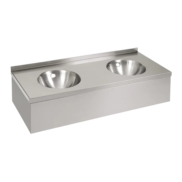 SANELA Edelstahl Reihenwaschtisch mit Verkleidung SLUN19P - 1200 mm