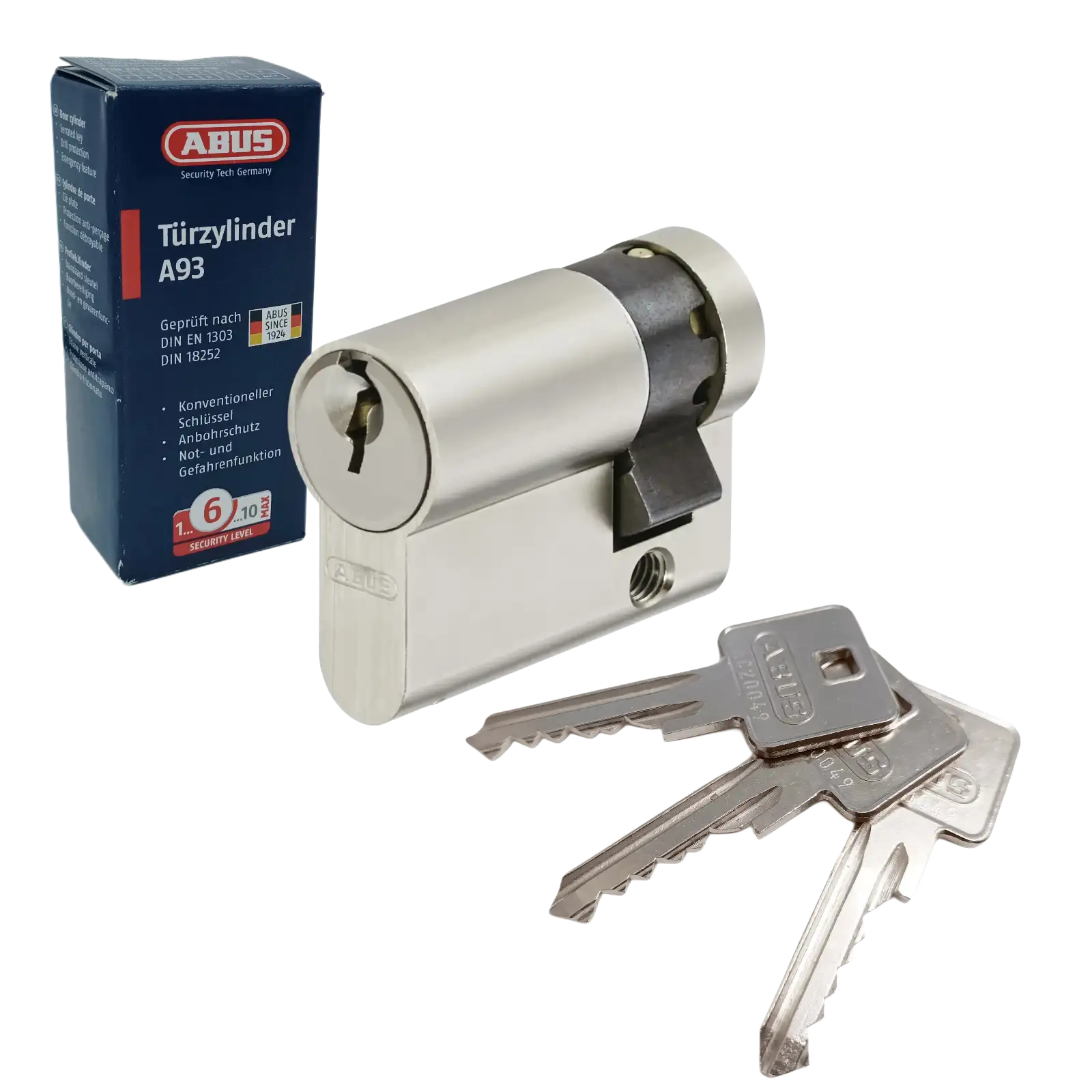ABUS A93 Halbzylinder mit 3 Schlüsseln