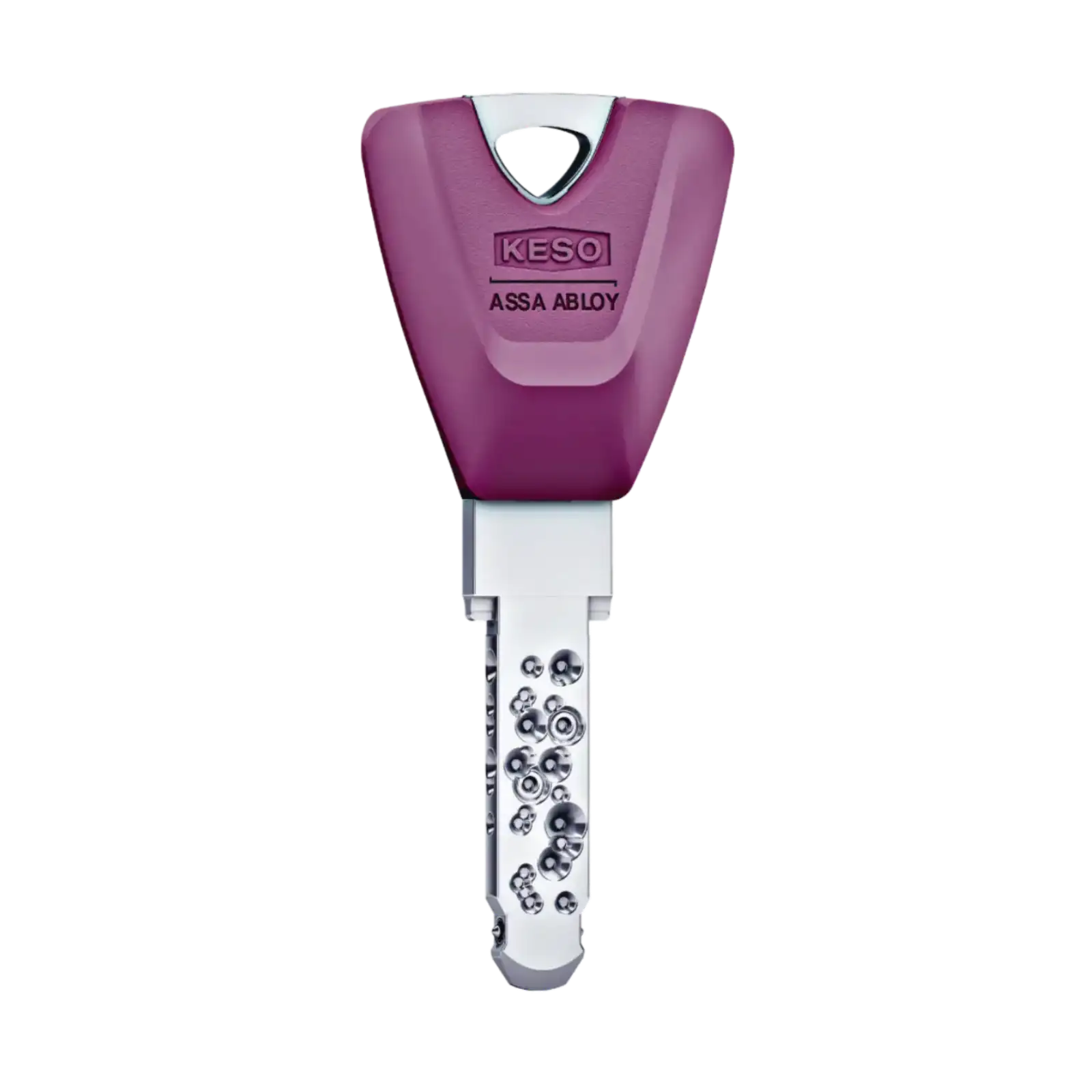 Ersatzschlüssel lang 80E02 mit Farbkappe berry für KESO 8000 Omega 2 Schließzylinder