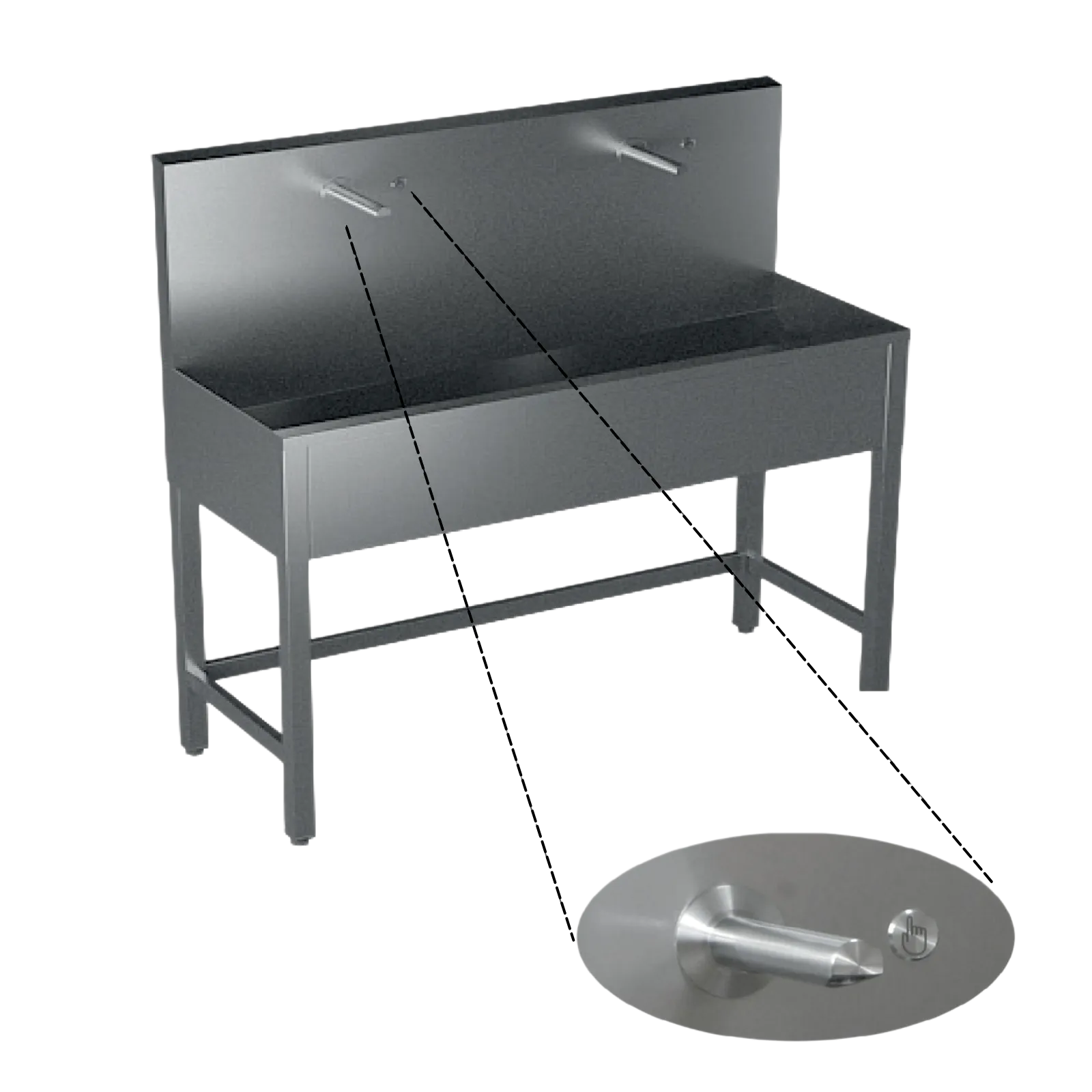Piezo-Elektronik Waschrinne Edelstahl SLUN50-53P