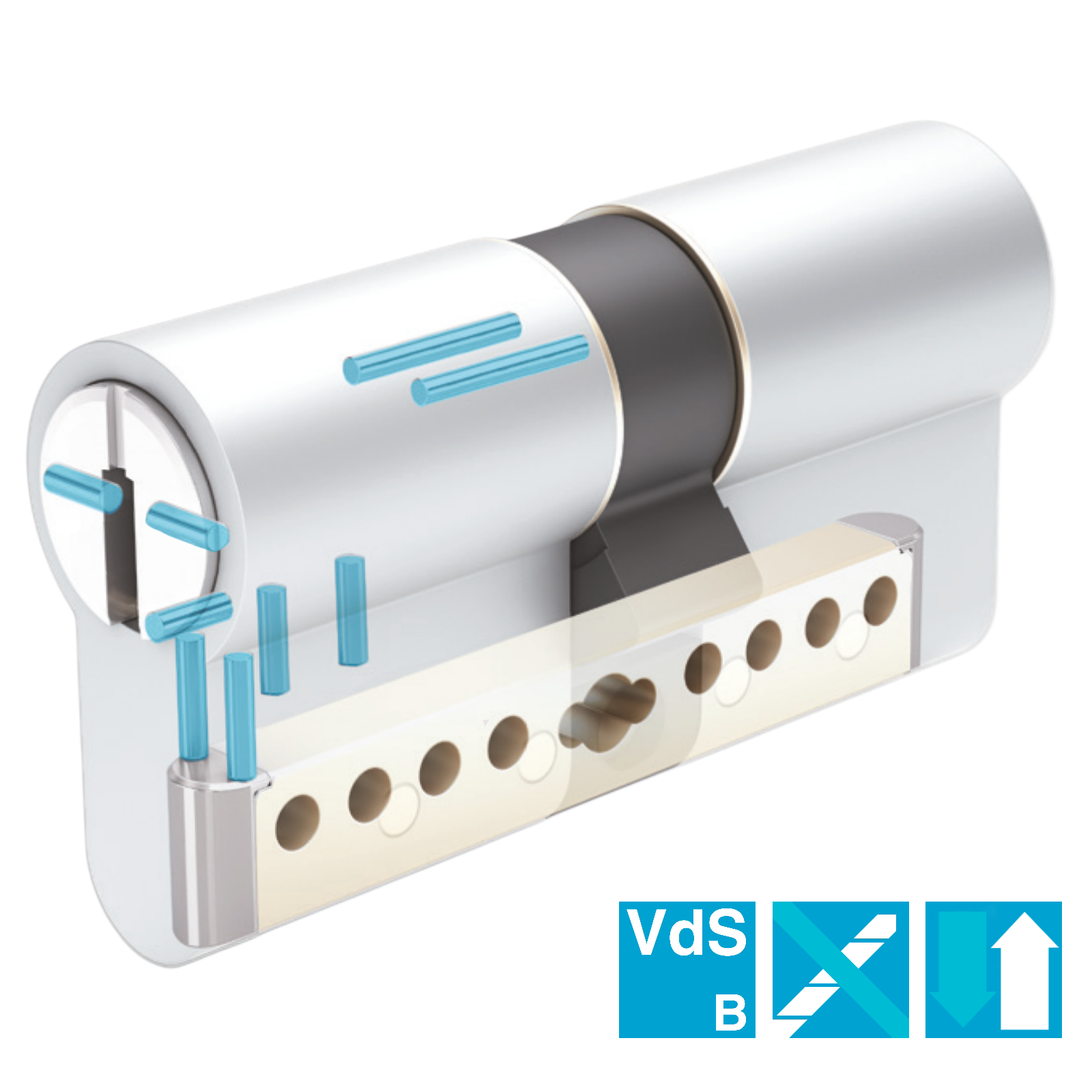 KESO 8000 Omega2 Schließzylinder Advance mit Bohrschutz VdS-B 81D15 - Innenansicht