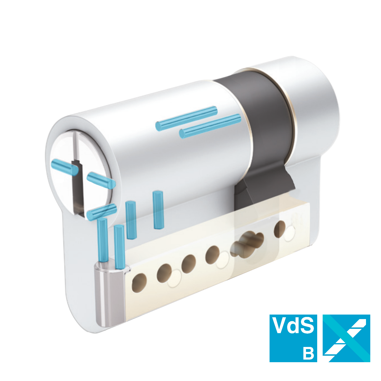 Halbzylinder KESO 8000 Omega2 Advanced 81D14 mit Bohrschutz VdS B - Innenansicht