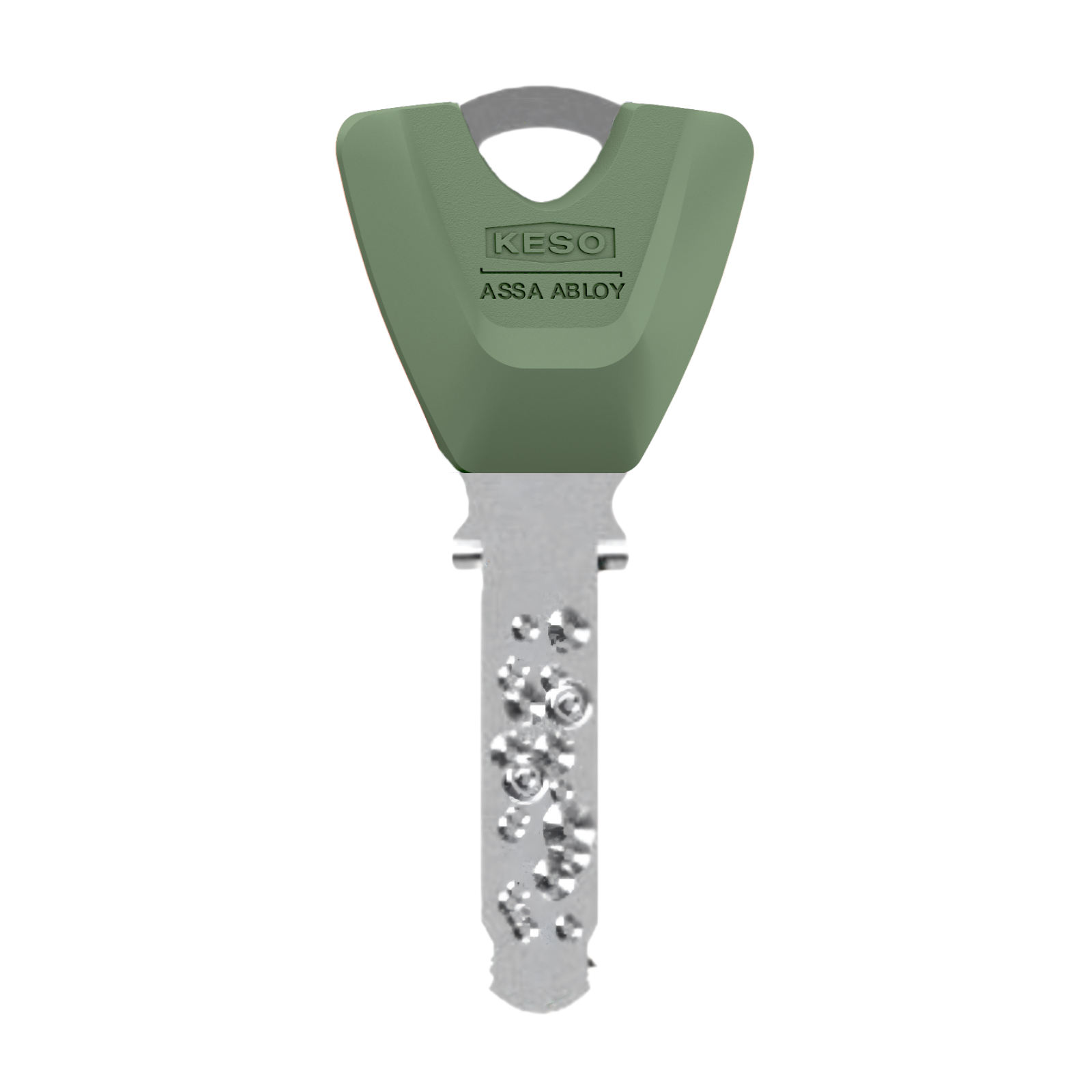 Trapez Ersatzschlüssel KESO 8000 Omega 2 80E01 mit Farbkappe avocado
