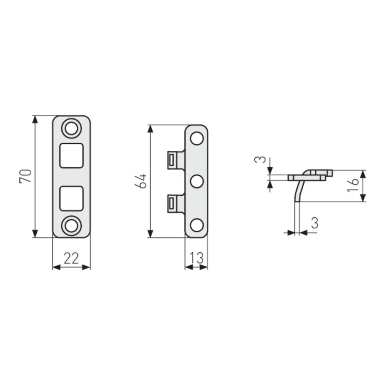ABUS Bandseitensicherung Tür TAS102 - technische Zeichnung
