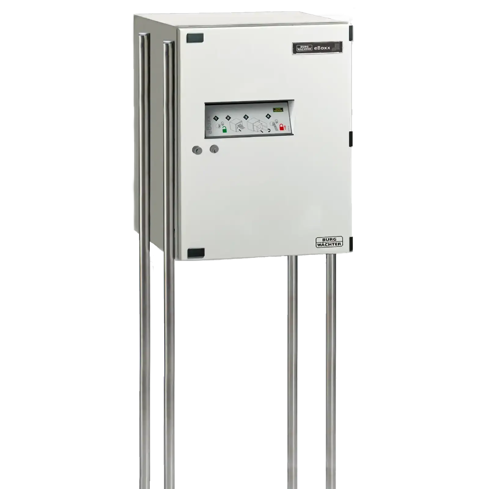 Burg Wächter Paketbox eBoxx GV644W mit Edelstahl-Ständern - weiß