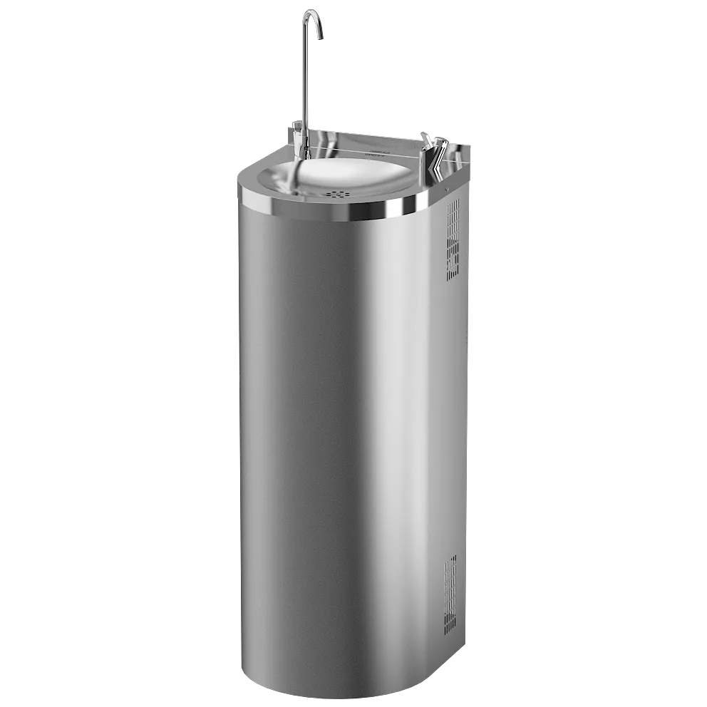 Wasserspender mit Festwasseranschluss SLUN43S, Flaschenfüller und Selbstschlussarmatur, bodenstehend