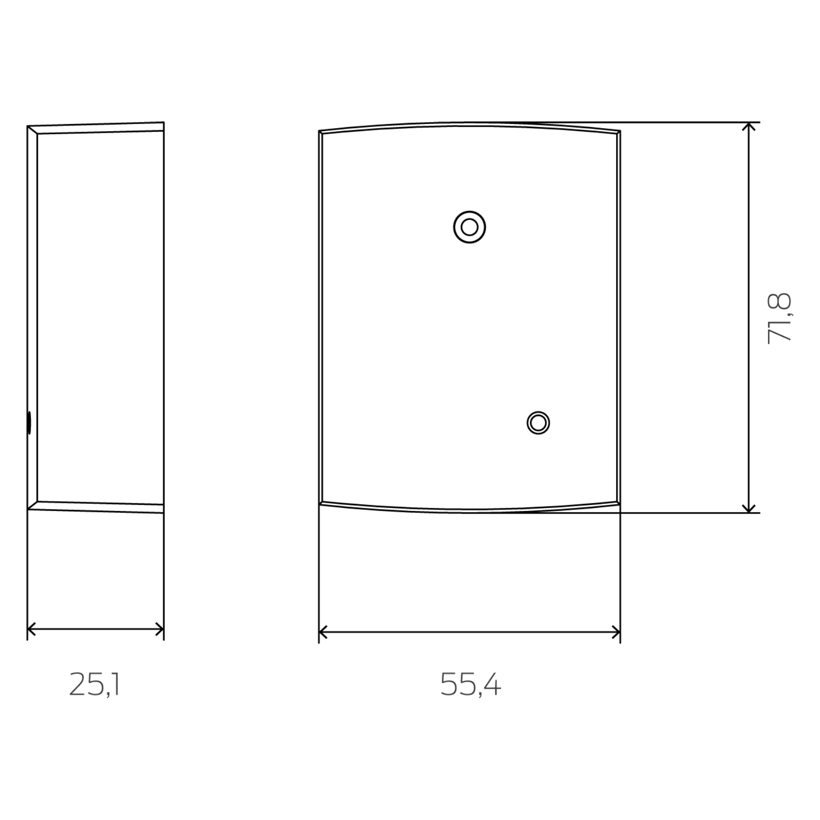 SimonsVoss MobileKey digitales SmartRelais, schwarz - technische Zeichnung