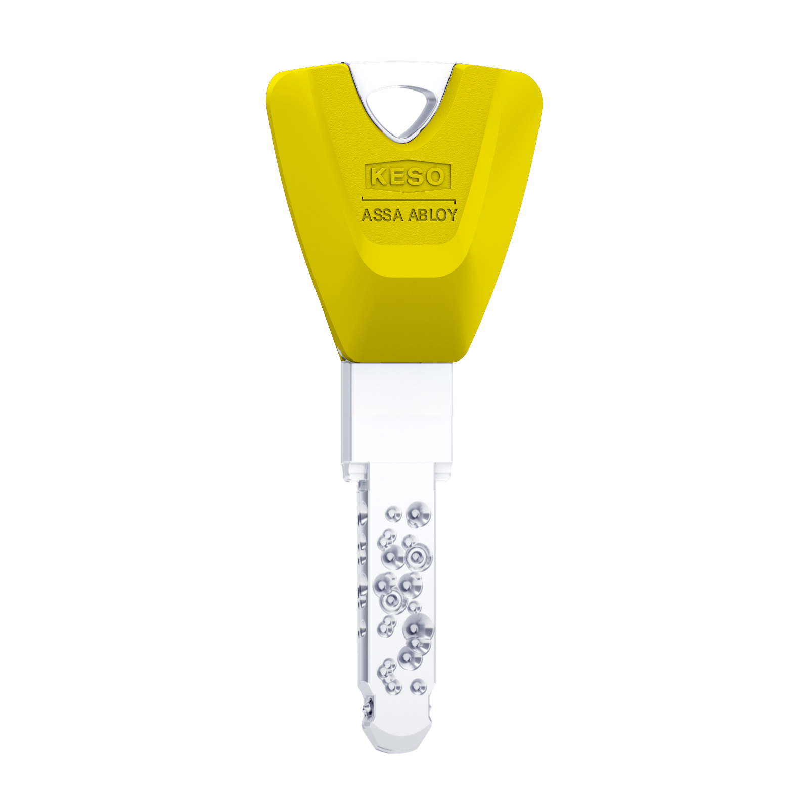 Ersatzschlüssel 80E03 extralang mit Farbkappe fluo yellow für KESO 8000 Omega2 Schließzylinder