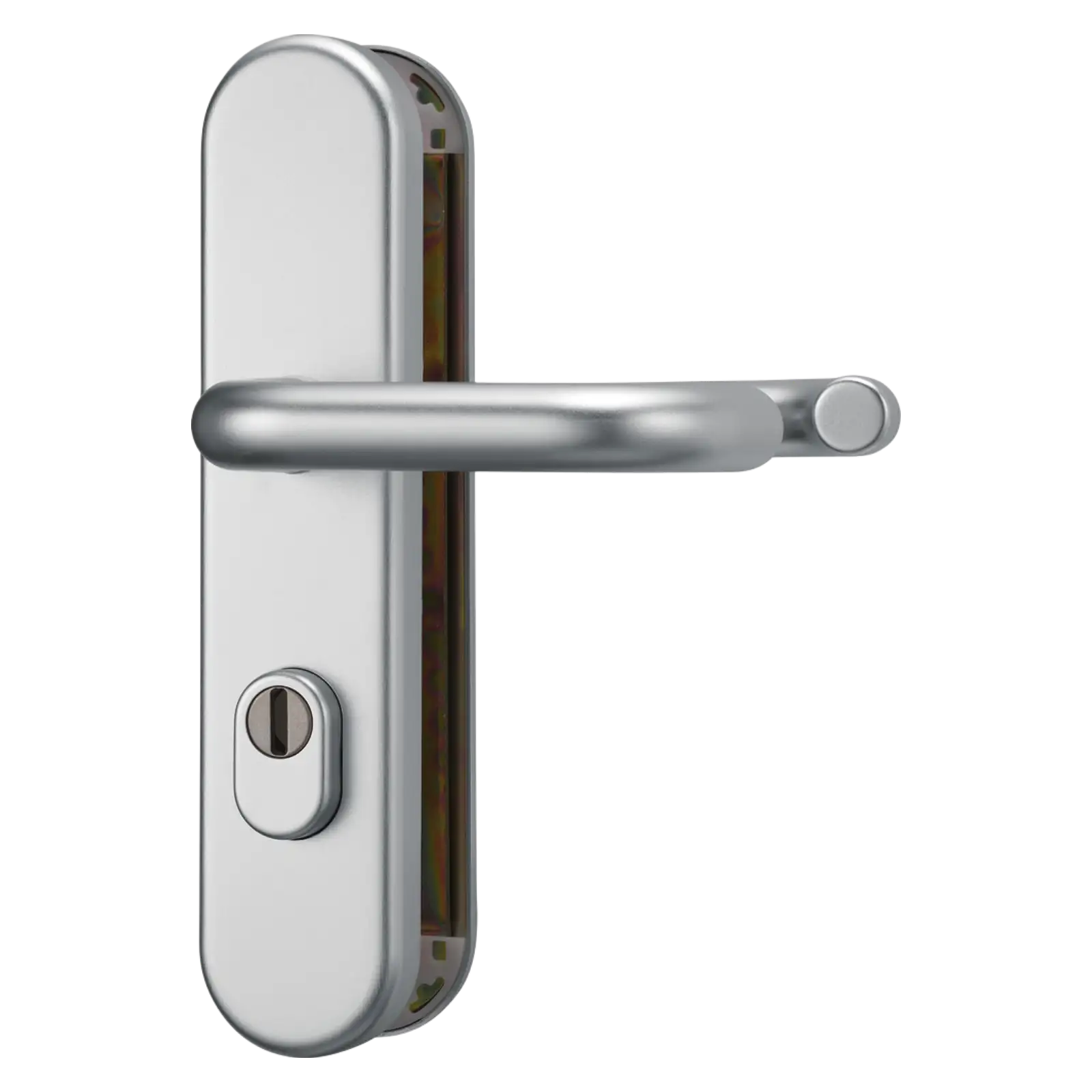 ABUS Haustür-Schutzbeschlag KLZS714 mit Zylinderschutz, 72 mm, Klinke beidseitig, rund - Aluminium