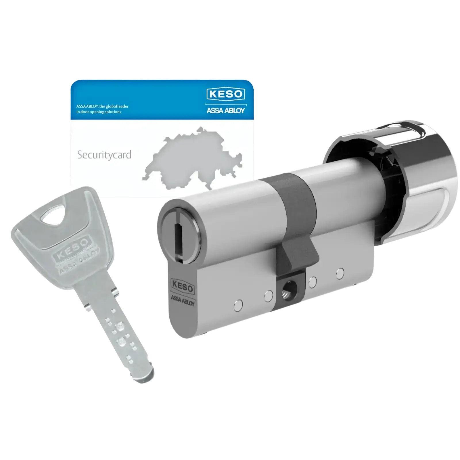 KESO 8000 Omega 2 Knaufzylinder Advanced mit Not- und Gefahrenfunktion, VdS-B Bohrschutz und Langschlüssel