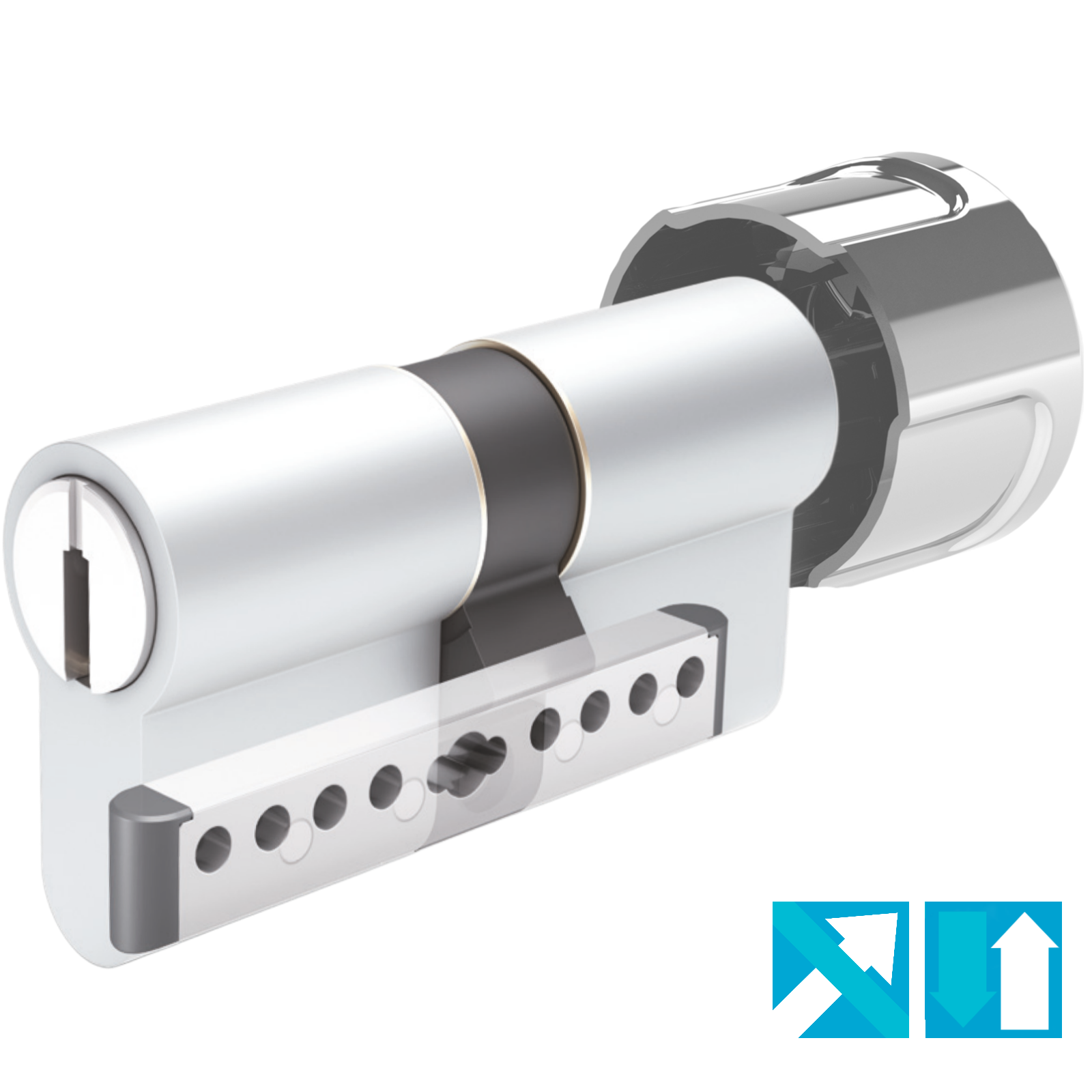 Knaufzylinder KESO 8000 Omega2 81b2u mit Prioritätsfunktion und Ziehschutz
