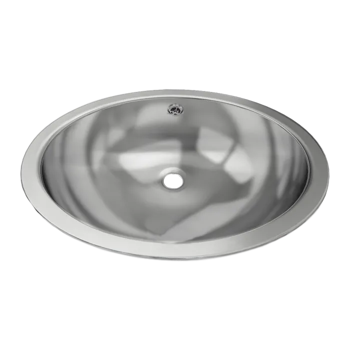 SLUN63 SANELA Edelstahl Einbauwaschbecken oval, 51x39 cm