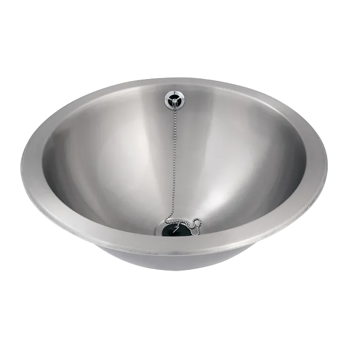 SLUN34 Edelstahl Einbauwaschbecken rund 44,5 cm