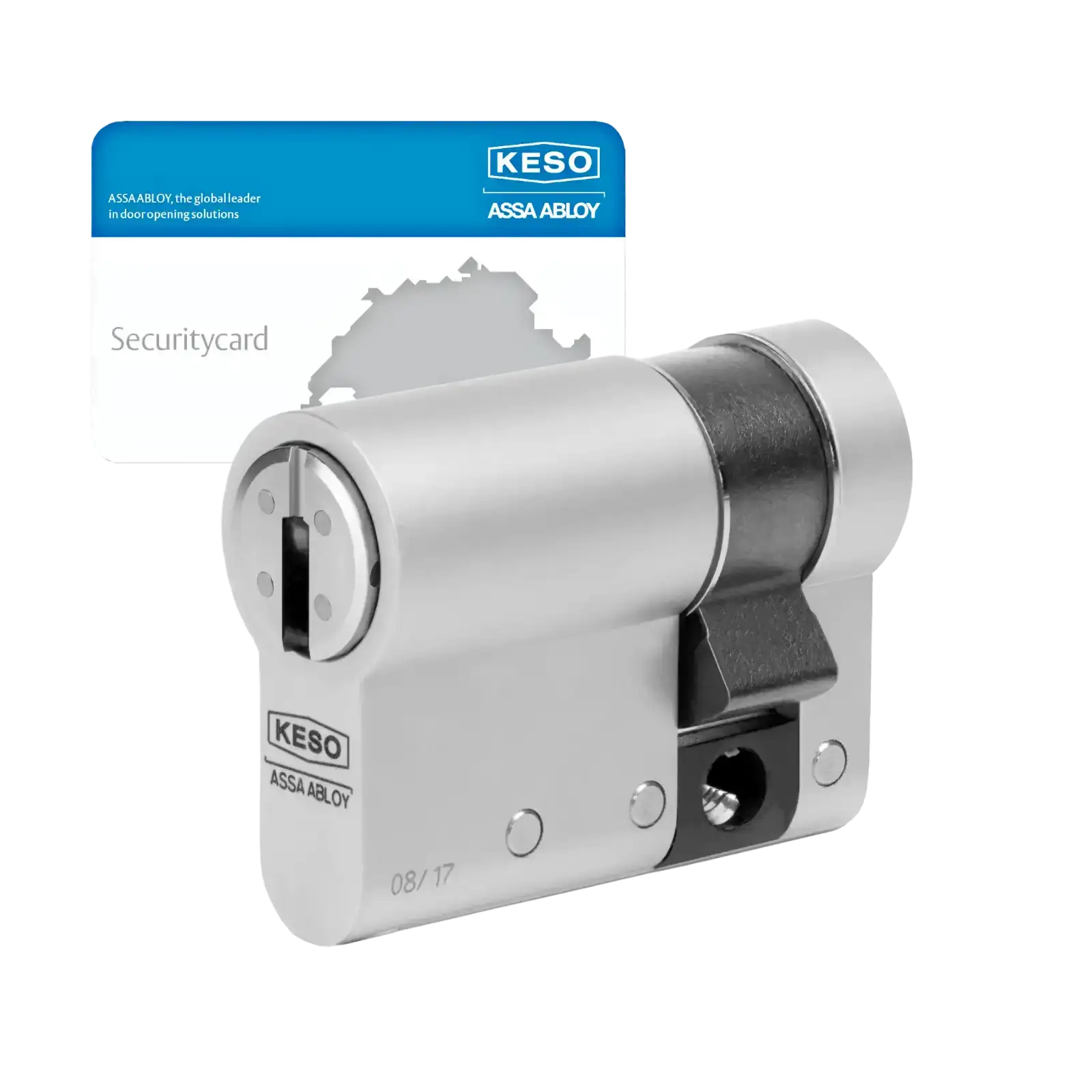 KESO 8000 Omega 2 Halbzylinder Professional 81E14 mit VdS-BZ Bohr- und Ziehschutz und Sicherungskarte