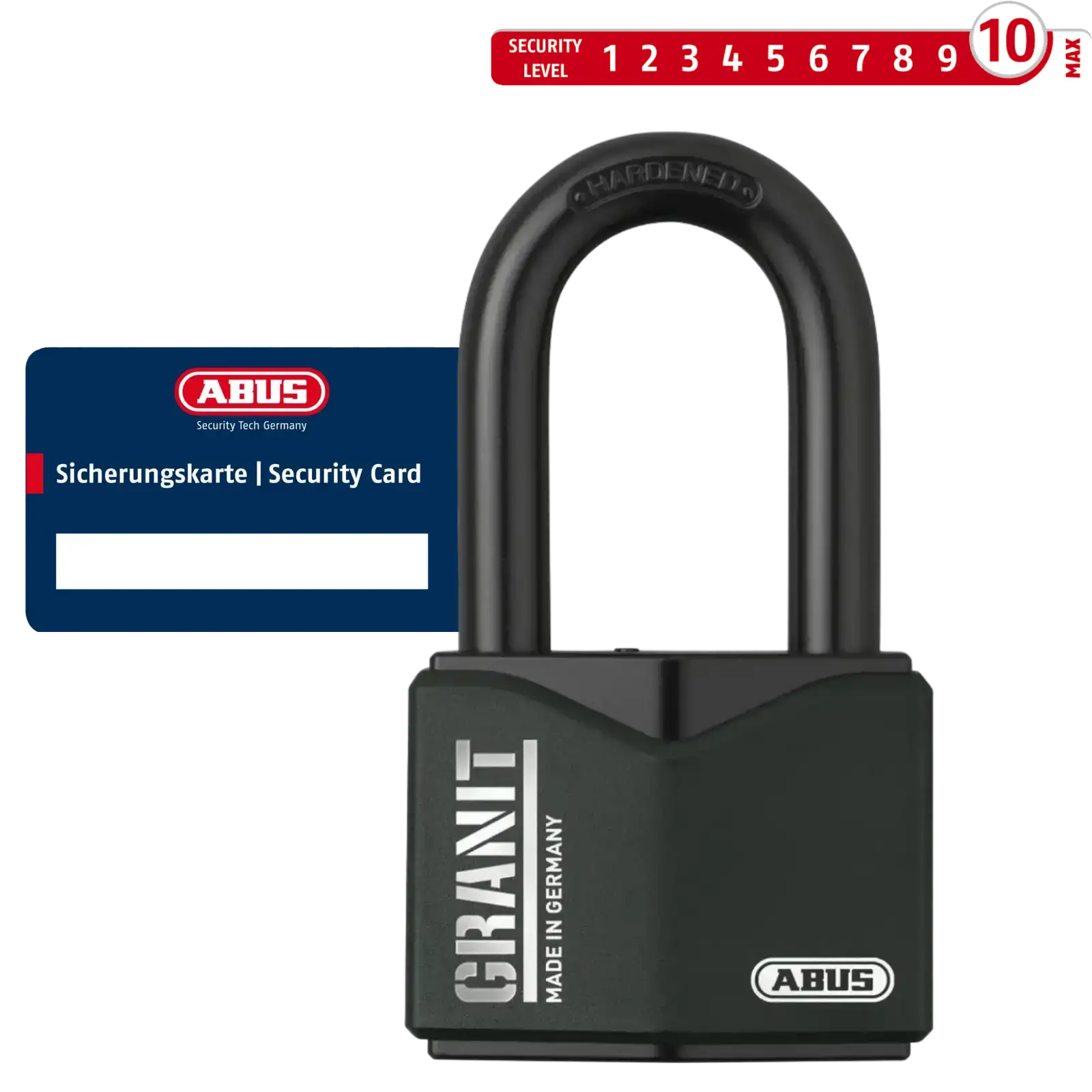 ABUS Granit Vorhangschloss 37/55HB50 #SZP mit Sicherungskarte und hohem Bügel