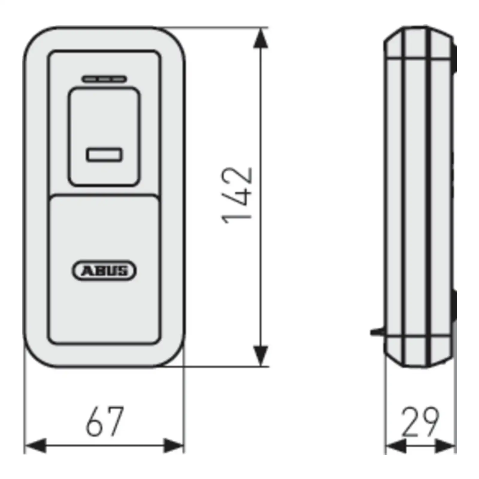 ABUS Bluetooth-Fingerscanner HomeTec Pro CFS3100 - technische Zeichnung