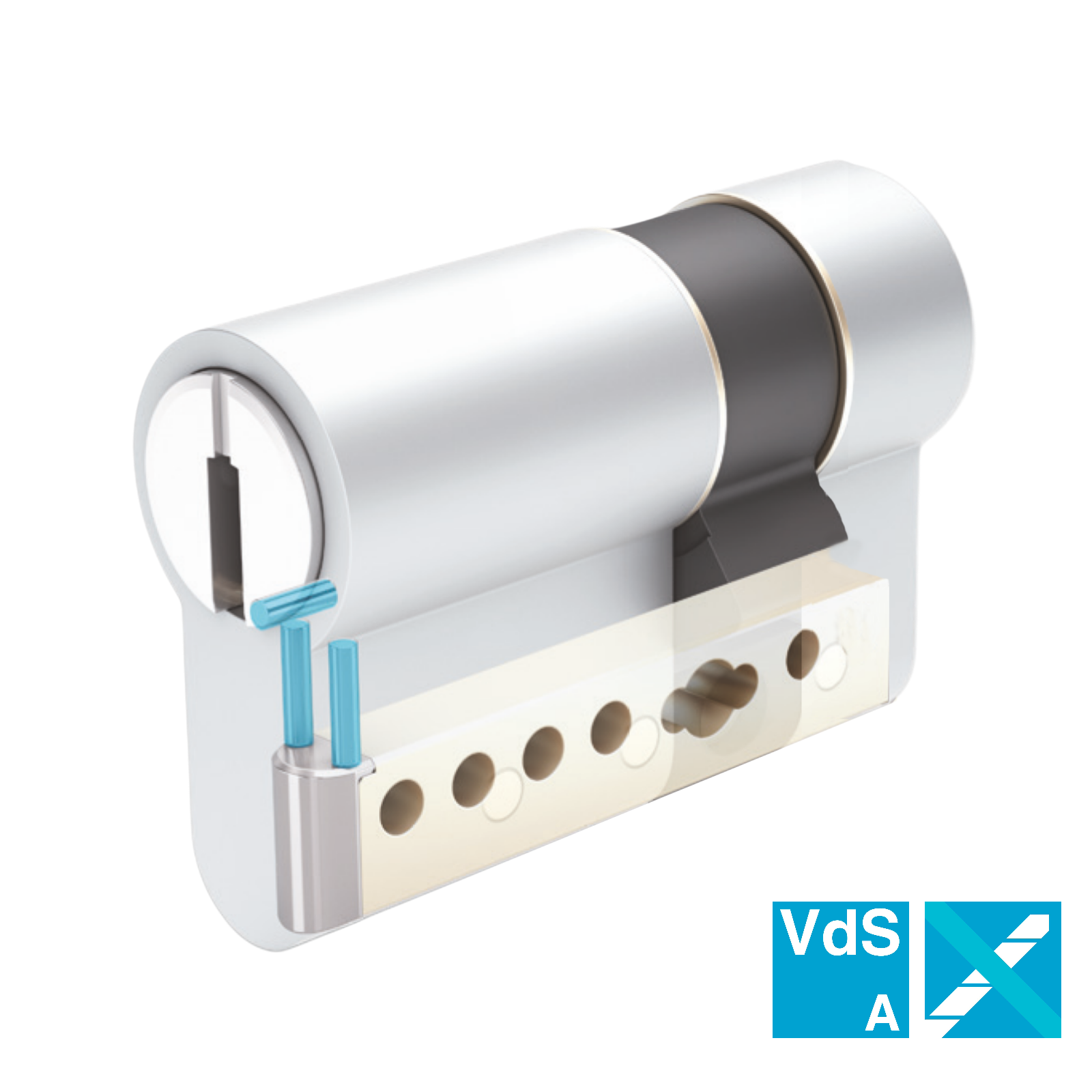 Halbzylinder KESO 8000 Omega2 Standard 81C14 mit Bohrschutz VdS A - Innenansicht