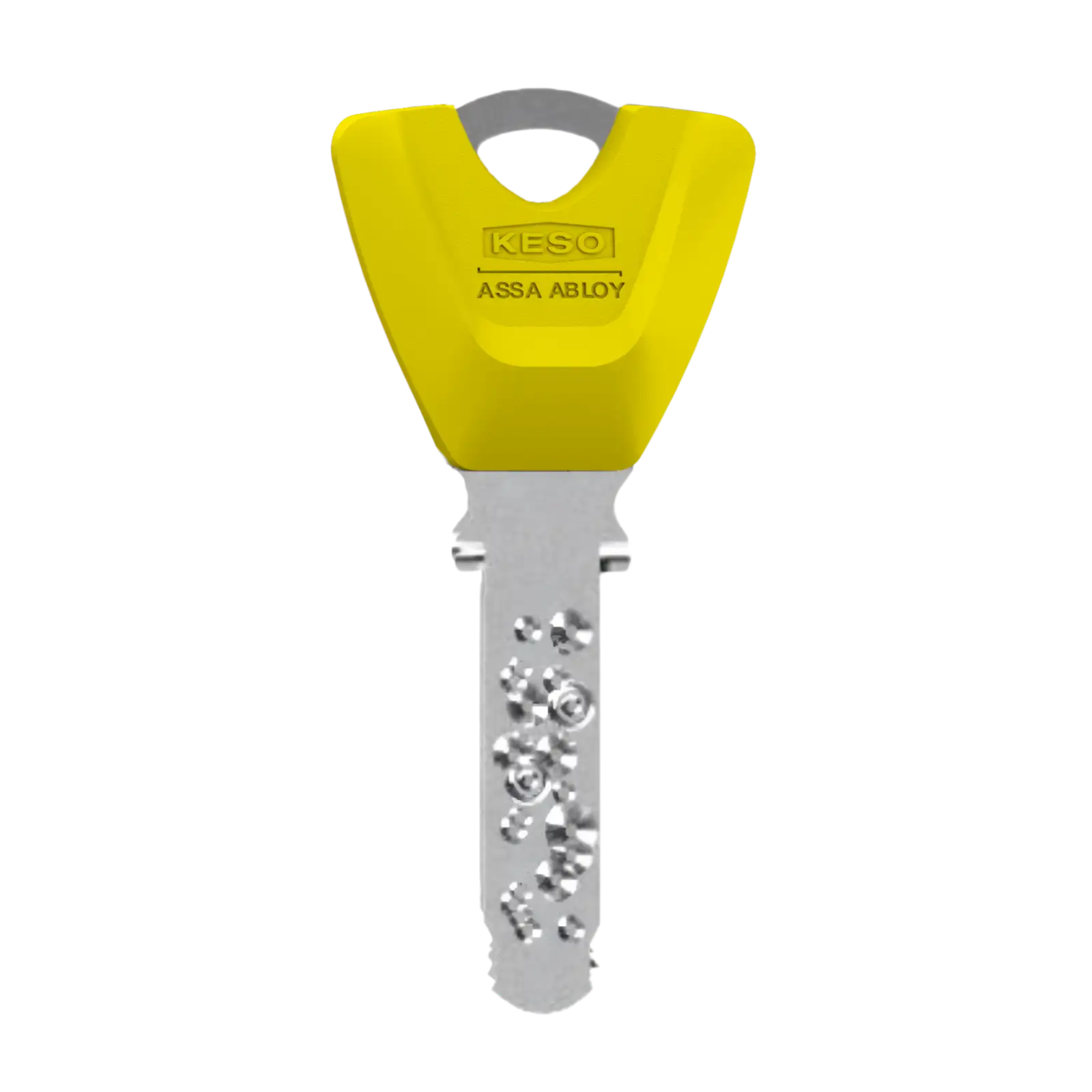 Trapez Ersatzschlüssel KESO 8000 Omega 2 80E01 mit Farbkappe fluo yellow