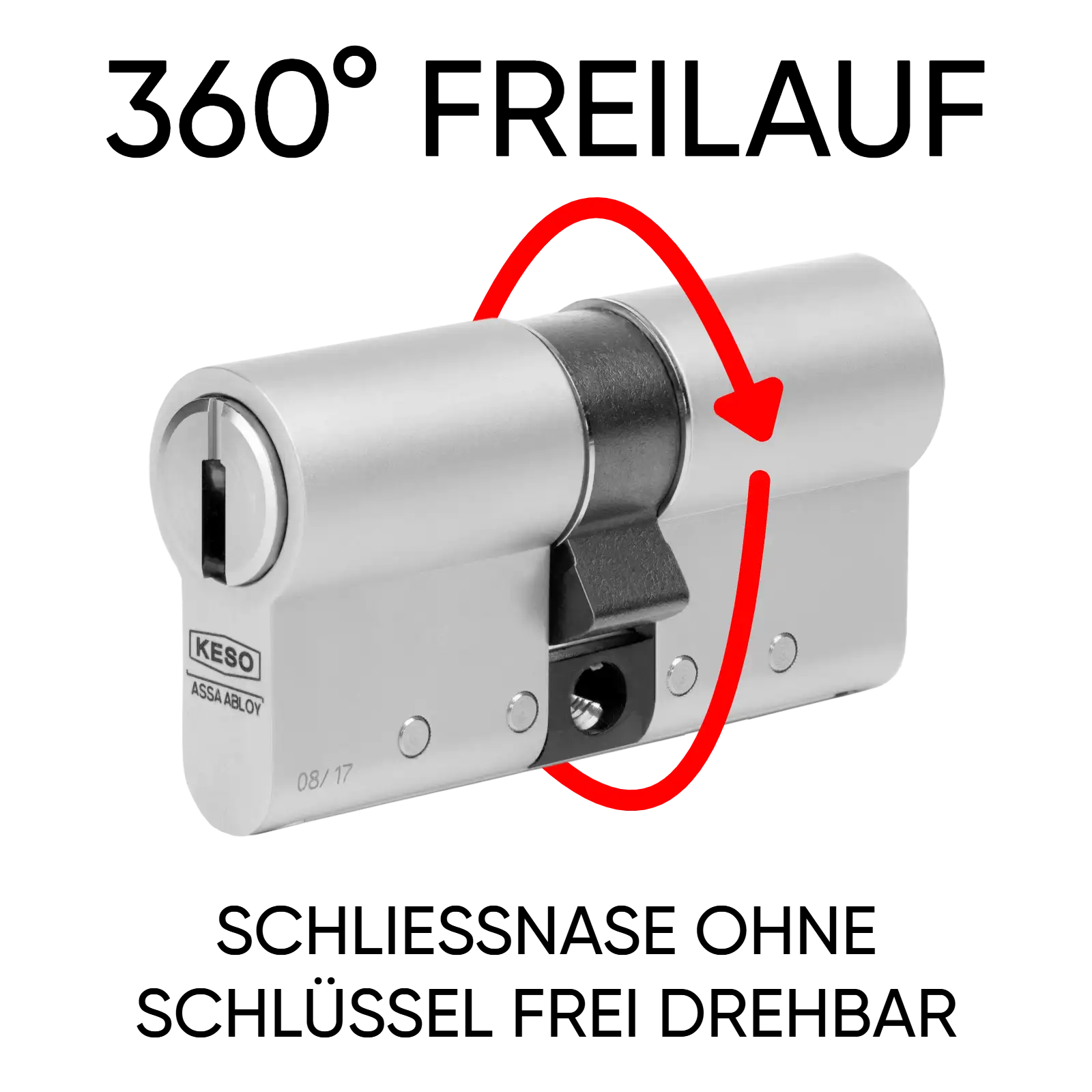 KESO 8000 Omega Doppelzylinder mit Freilauf (FZG)