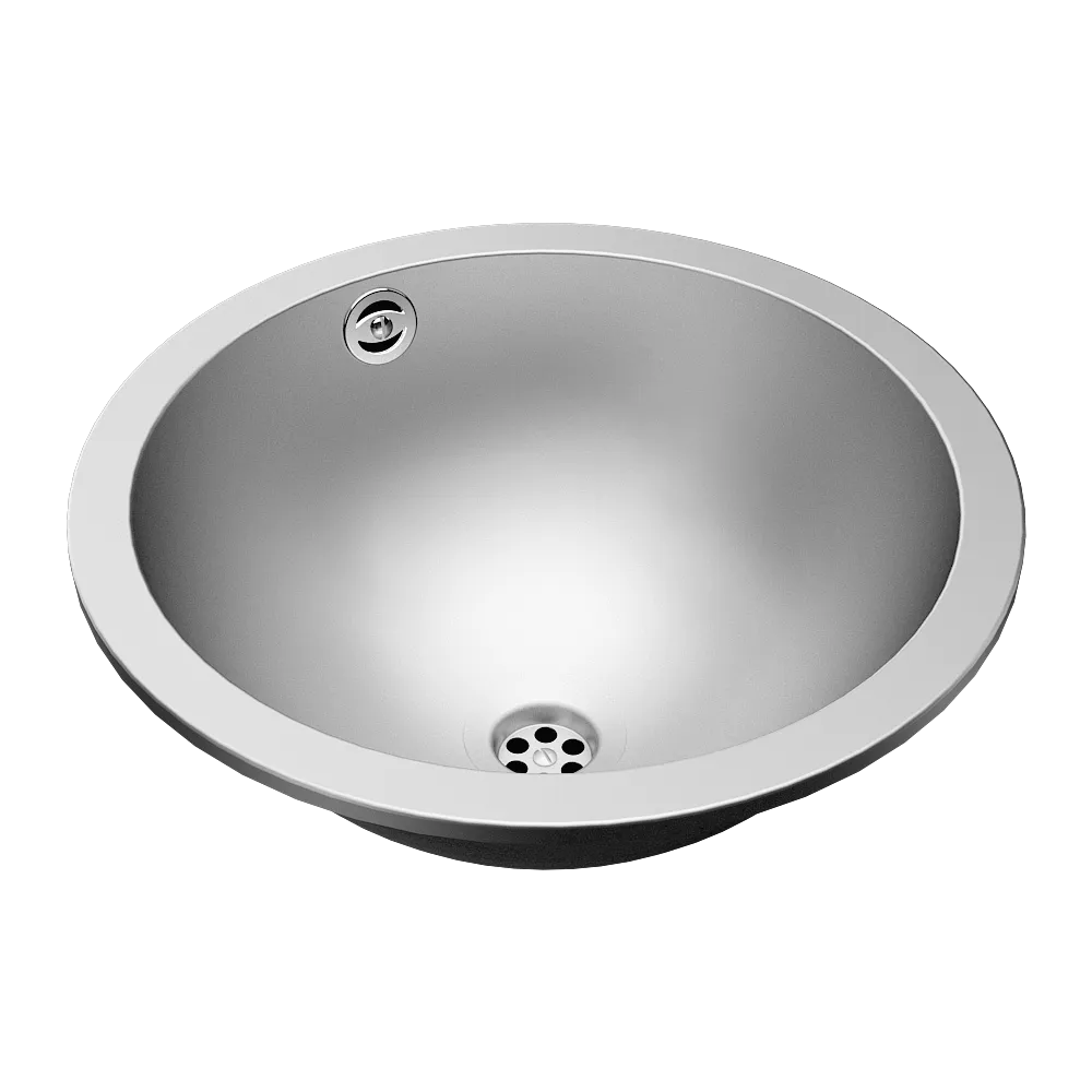 SLUN44X Edelstahl Einbauwaschbecken rund 37 cm - matt