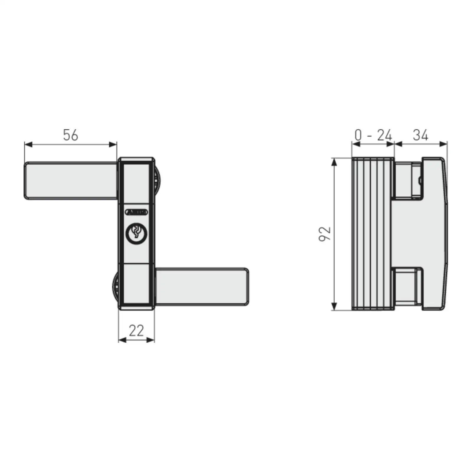 ABUS Fenster-Zusatzsicherung 2530 - technische Zeichnung