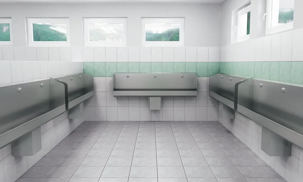 SANELA Urinalrinne Edelstahl - Mustertoilette