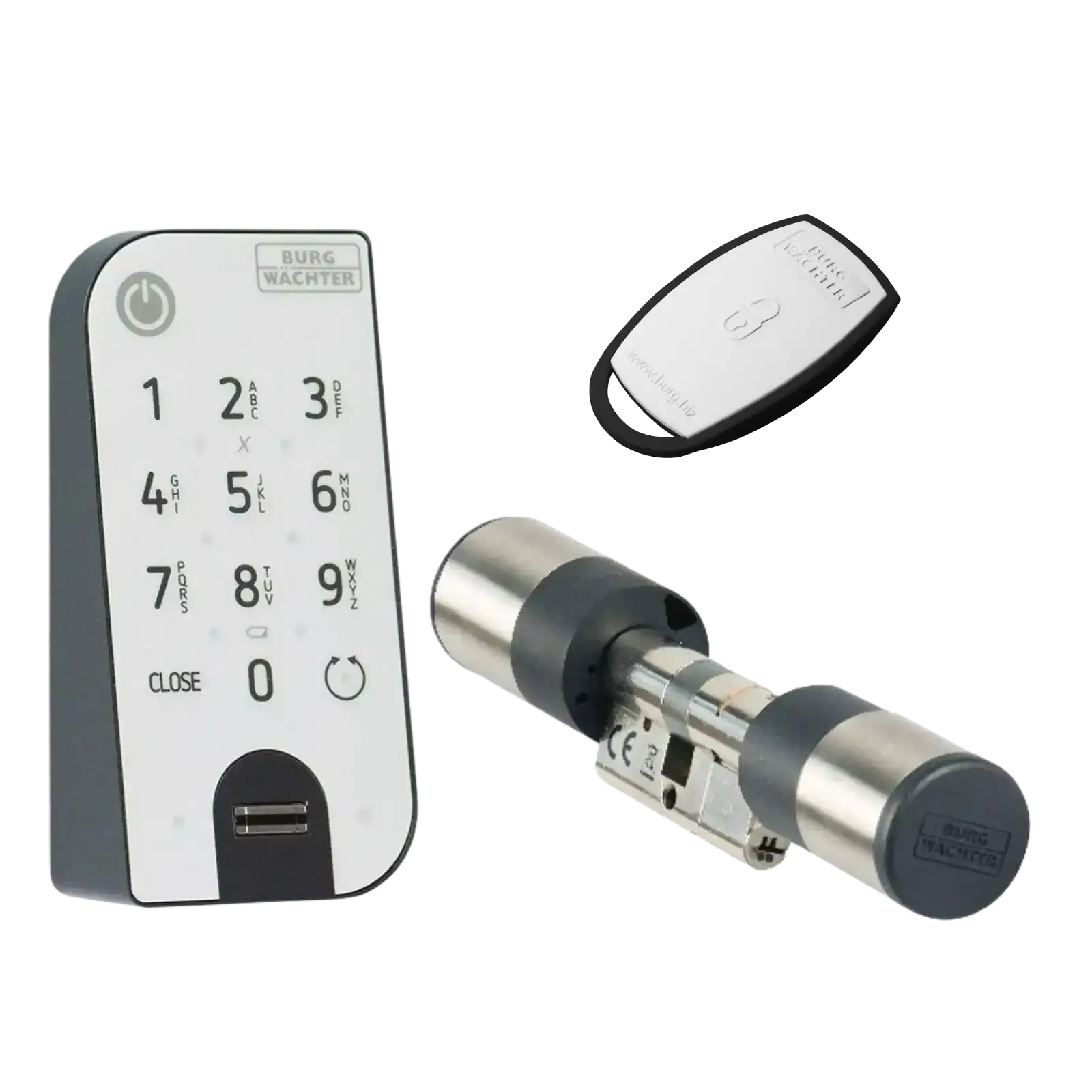 BURG-WÄCHTER elektronisches Türschloss Entry Easy 7602 Fingerprint - Set mit Tastatur und Funkschlüssel