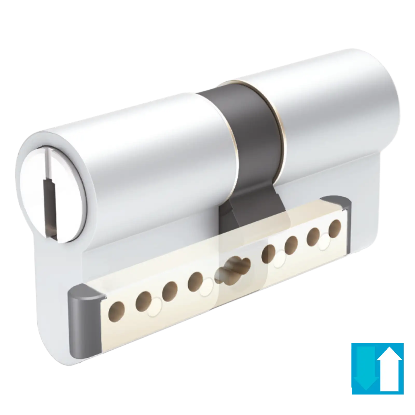 KESO 8000 Omega² Schließzylinder Basic 81A15 mit Messingsteg - Innenansicht