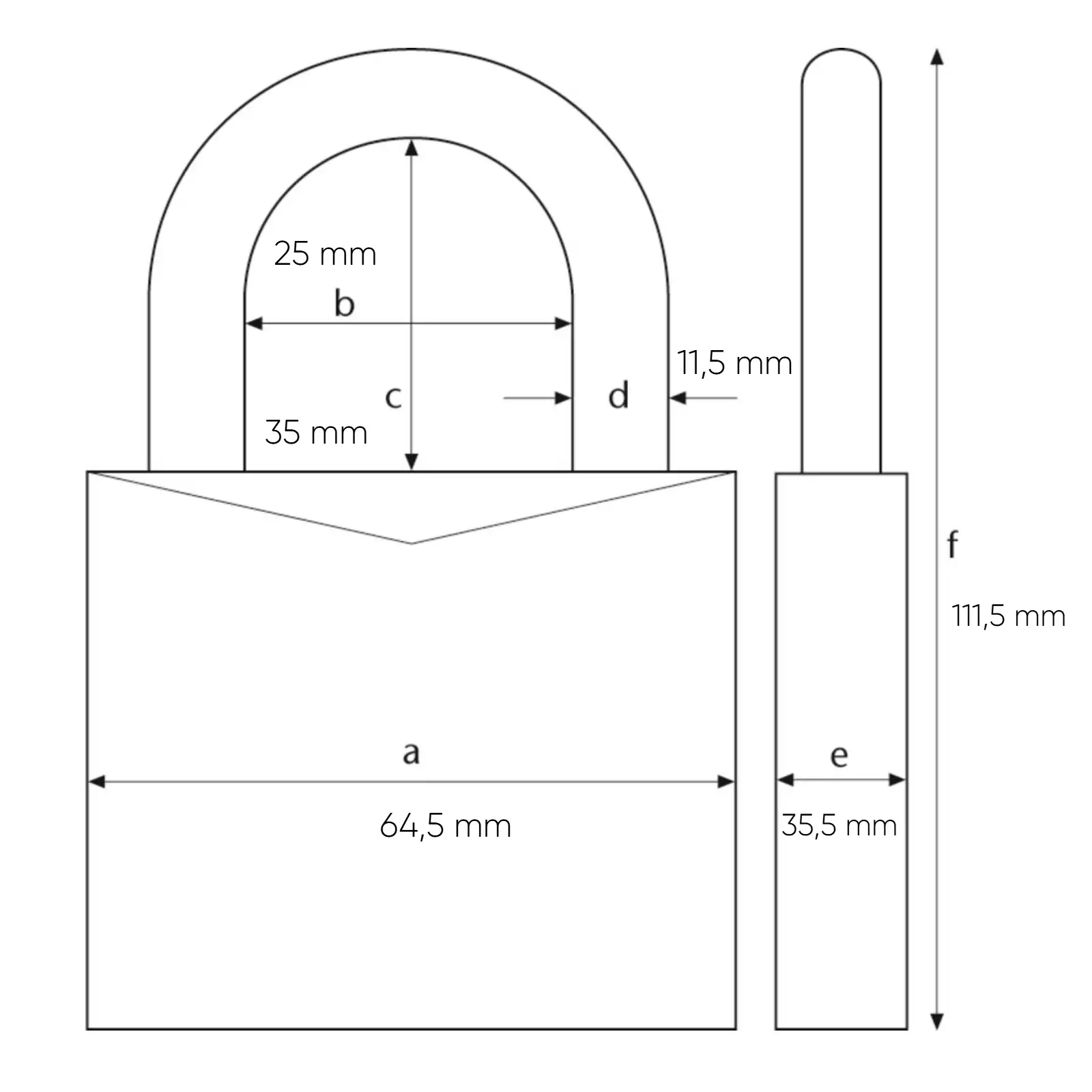 ABUS Vorhangschloss Extreme 83WP/63 EC550 - technische Zeichnung