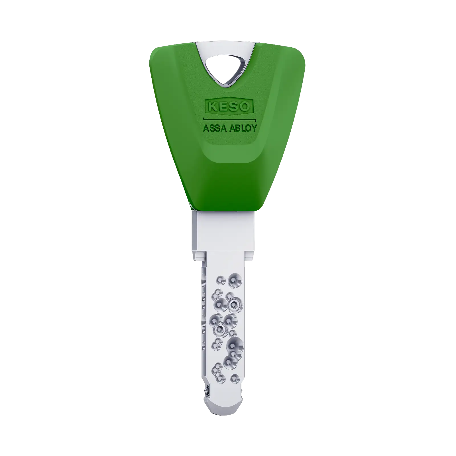 Ersatzschlüssel lang 80E02 mit Farbkappe fluo green für KESO 8000 Omega 2 Schließzylinder